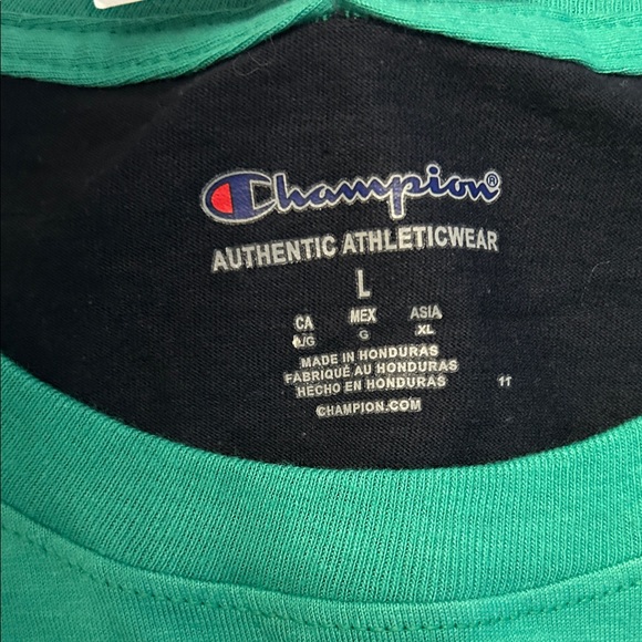 Champion Men's Aqua and Dark Blue Tee - Picture 2 of 5